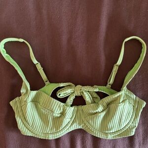 Monday Swimwear Maui Top in Green Ribbed